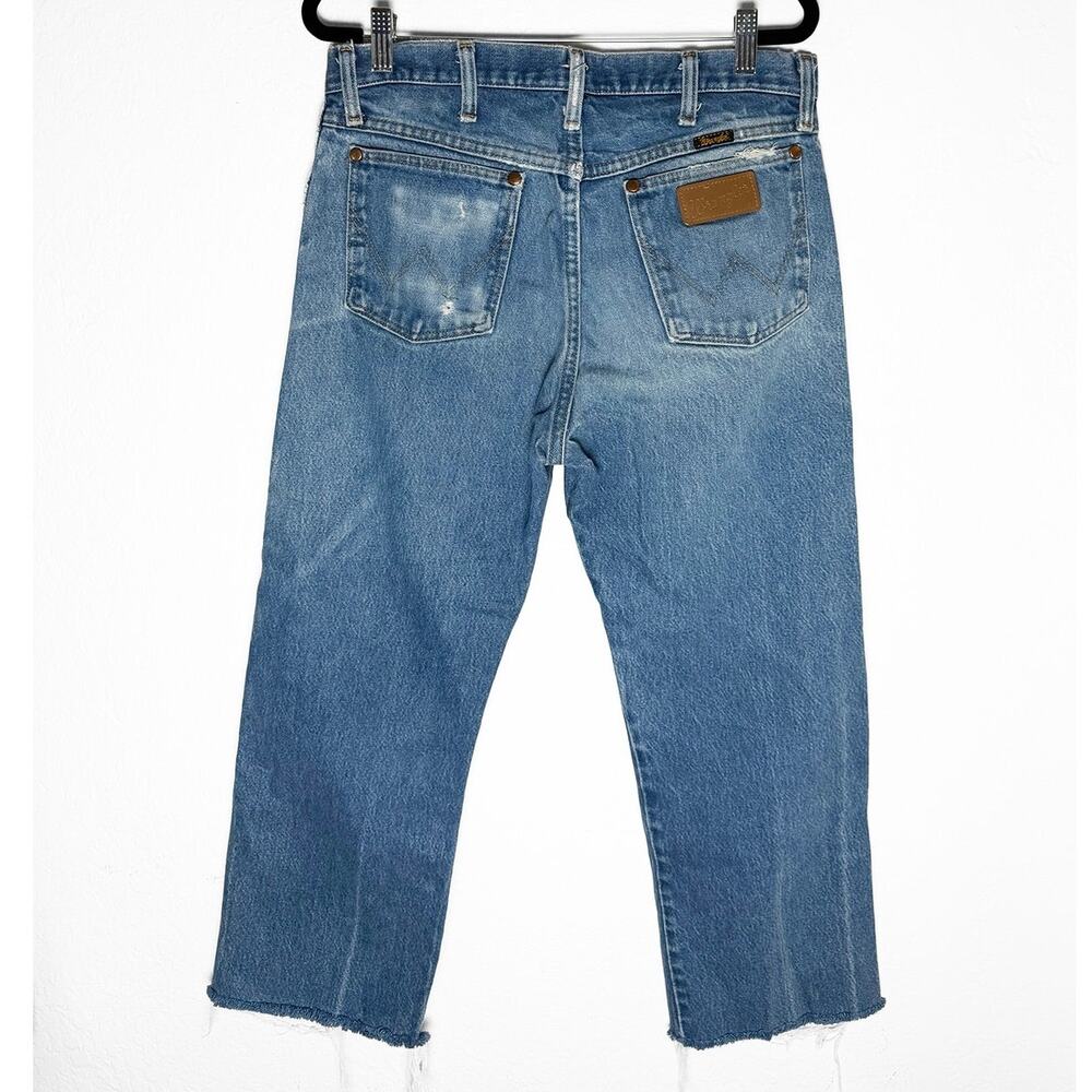 Wrangler Women's Vintage Distressed 100% Cotton Denim Jeans‎ Cropped High Rise